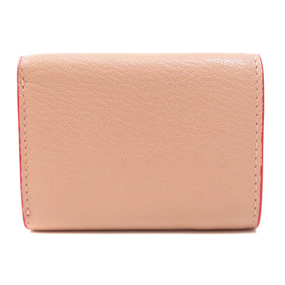 Miu Miu Leather Letter Heart Wallet Bi fold Black